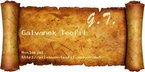 Galvanek Teofil névjegykártya